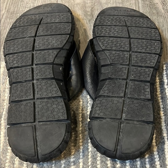 Cole Haan Zero Grand Men\'s Black Leather Summer Sandals size 9